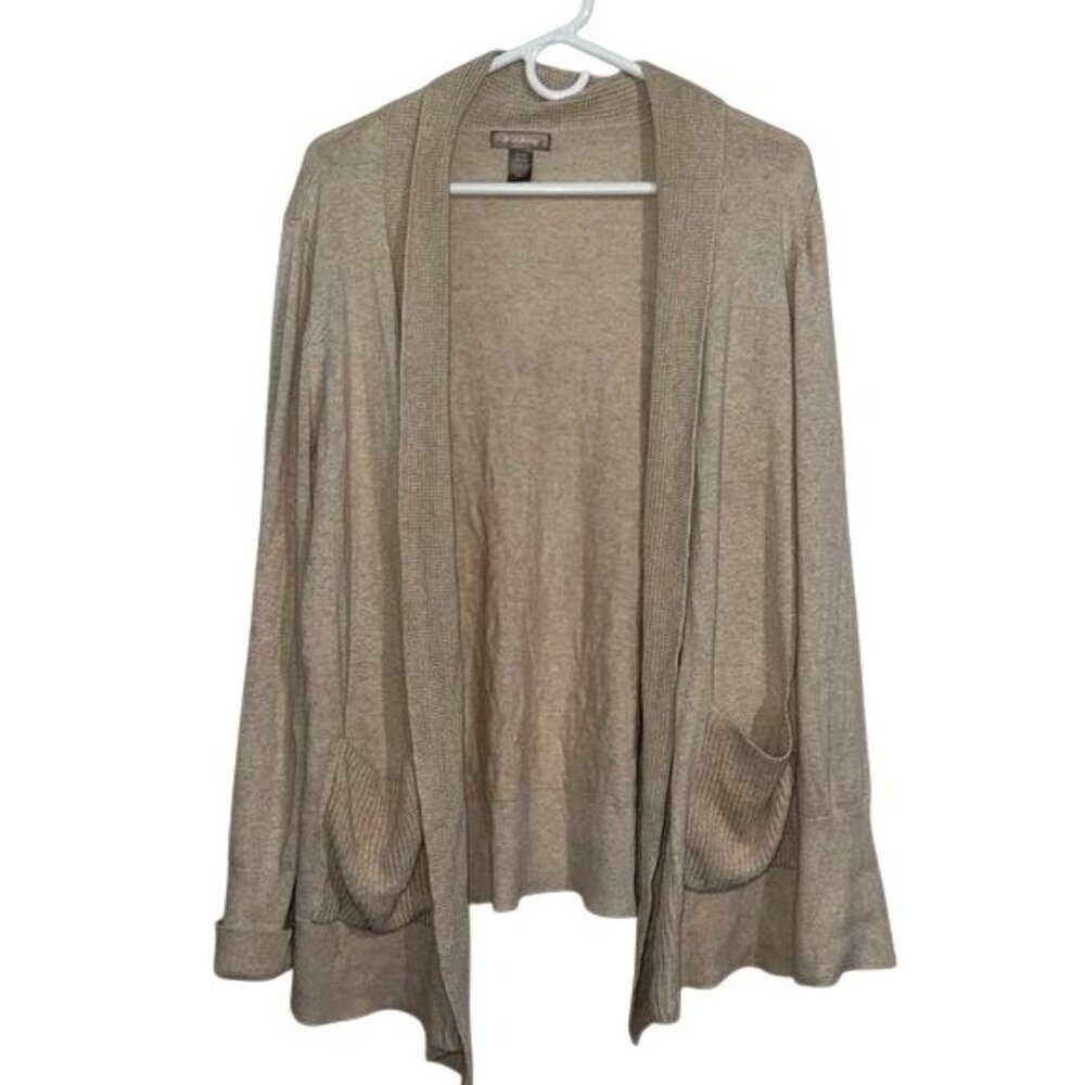Womens Oatmeal Heather Open Front Cardigan XL/XG